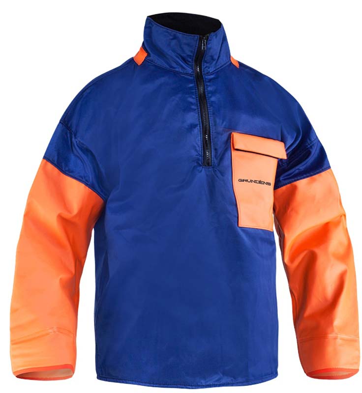 ANORAK PESCA GRUNDENS HALSO 78 AZUL-NARANJA