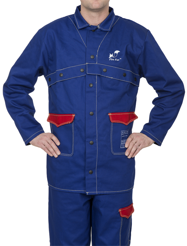 CHAQUETA SOLDADOR WELDAS® FIRE FOX®ALGODON AZUL